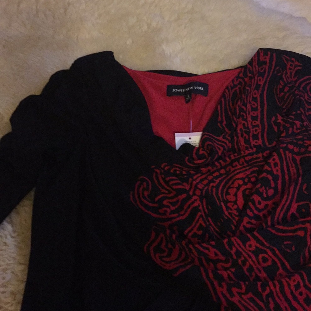 SOLD! NWT Jones New York Red & Black Dress - Picture 6 of 8